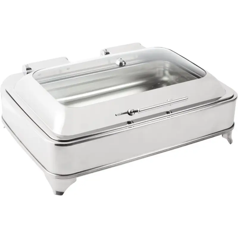 Op = Op Olympia Elektrische chafing dish met glazen deksel 8 liter| 59x45.5xH25 cm.