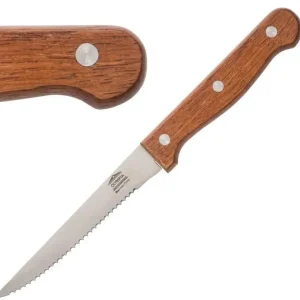 Steakmes met houten heft RVS 21.5 cm. | Per 12 stuks Superprijs