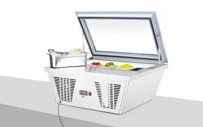 Opzet ijsvitrine | 4x GN1/3 |-25˚tot-18˚C |867x735xH373mm. Favoriet