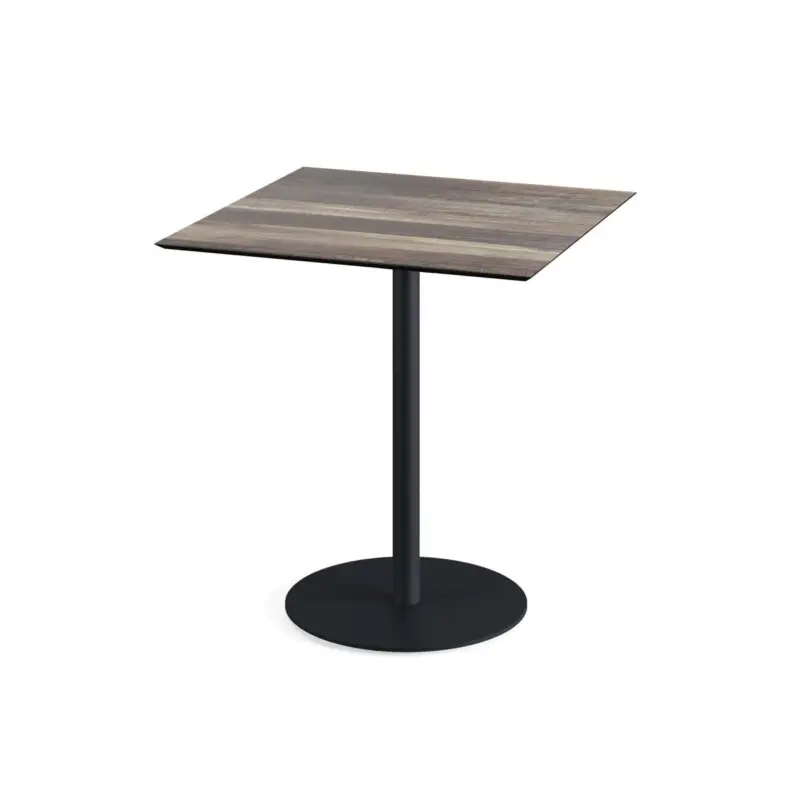 Urban Terrastafel zwart frame + Tropical Wood HPL 70x70 cm Superprijs