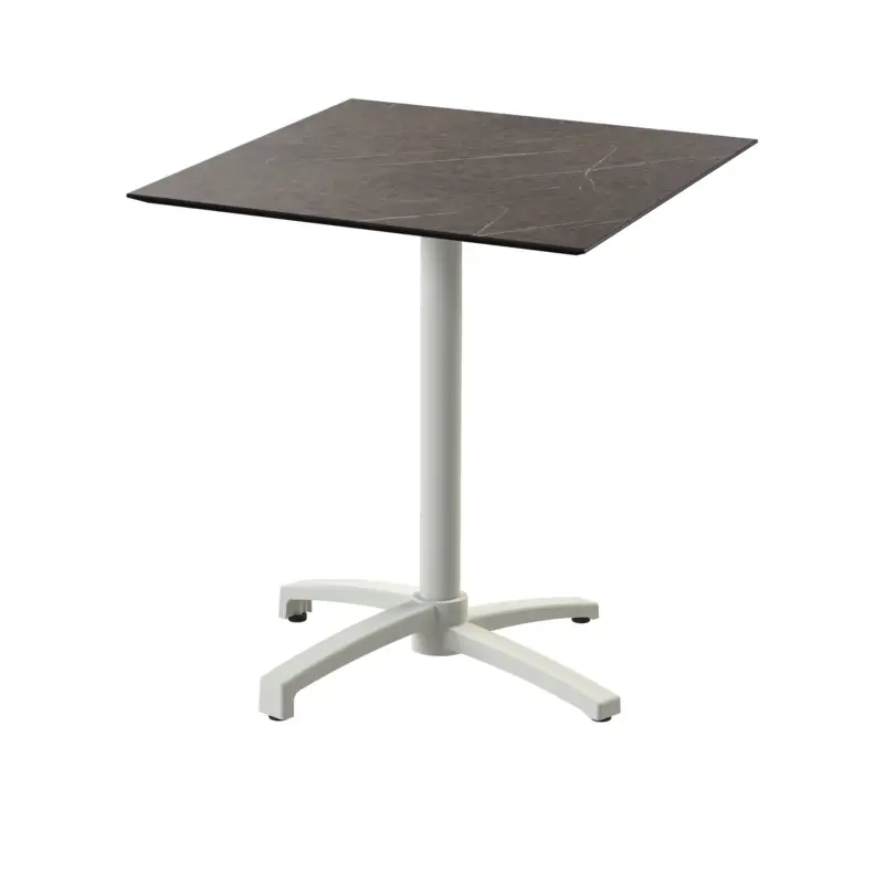 Koop Vandaag X Cross - Terrastafel met zand onderstel + Midnight Marble HPL Tafelblad 70x70 cm | Zand + Midnight Marble | 70x70x74(H)cm | 110091677