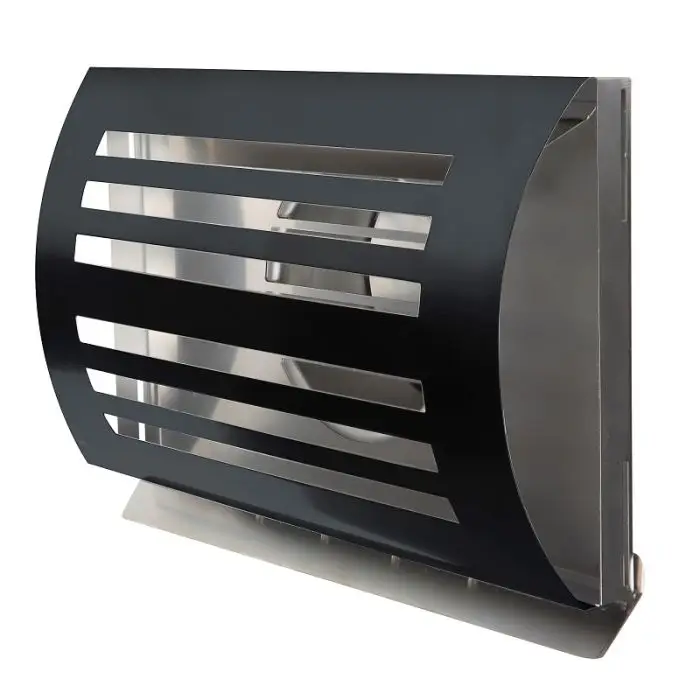 Design gevelkap PREMIUM LINE -DELTA- Ø 125mm met terugslagklep - ZWART RAL7021 Favoriet