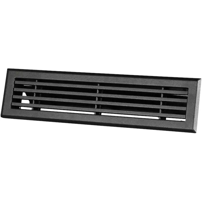 Koop Vandaag Wandrooster met volumeregelaar t.b.v. 220 x 55mm - staal - ZWART RAL9005