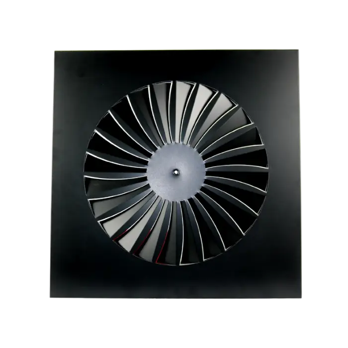 Koopje Whisper wervelrooster voor inleg systeemplafond - 595 x 595mm - Ø443mm - luchtafvoer en toevoer - staal