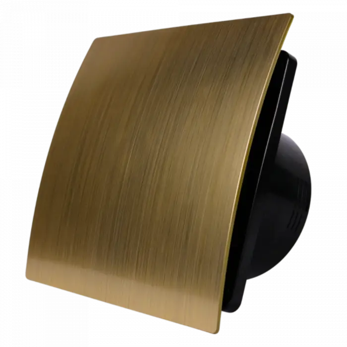 Whisper Pro-Design badkamerventilator - Ø125mm - met nalooptimer - kunststof - goud - zwarte ventilator Populair