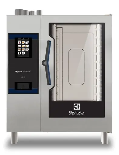 Finale Uitverkoop ELECTROLUX COMBI STEAMER SKYLINE PREMIUM-S, 10x1/1-40GN, GREEN, 3-DUBBEL GLAS, GAS