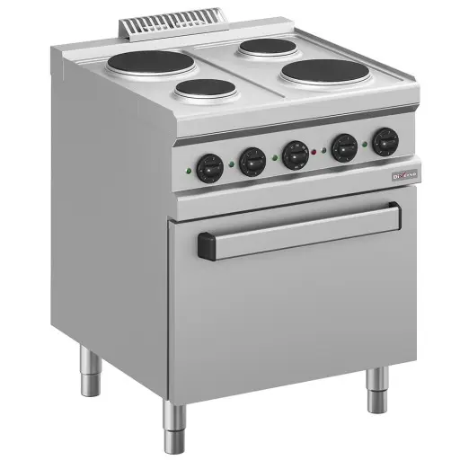 Populair Elektrisch fornuis 4 platen, op elektrische oven GN 2/1