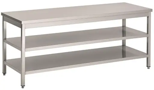 Speciale Aanbieding RVS WERKTAFEL 2 SCHAPPEN - 1400X700X900