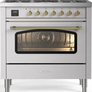 Speciale Aanbieding Fratelli F09CNM3/SSB gas fornuis met 5 branders, Roestvrijstaal