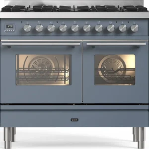 Speciale Aanbieding ILVE PD106WE3/BG gas fornuis met 6 branders, Blue Grey