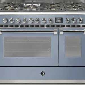 Beperkt Aanbod STEEL Ascot AQ12SF-6M CE gas fornuis met 7 branders, Celeste (mat blauw)