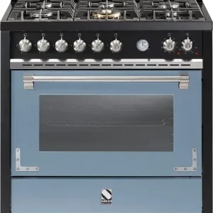 Koopje STEEL Oxford X9F-6 CE gas fornuis met 6 branders, Celeste (mat blauw)