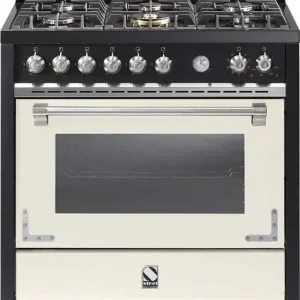 STEEL Oxford X9F-6 NA gas fornuis met 6 branders, Sabbia (mat taupe) Speciale Aanbieding