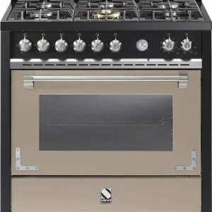 STEEL Oxford X9F-6 SA gas fornuis met 6 branders, Sabbia (mat taupe) Koop Online
