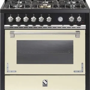 Bestel Nu STEEL Oxford X9F-6 CR gas fornuis met 6 branders, Crema (glanzend)