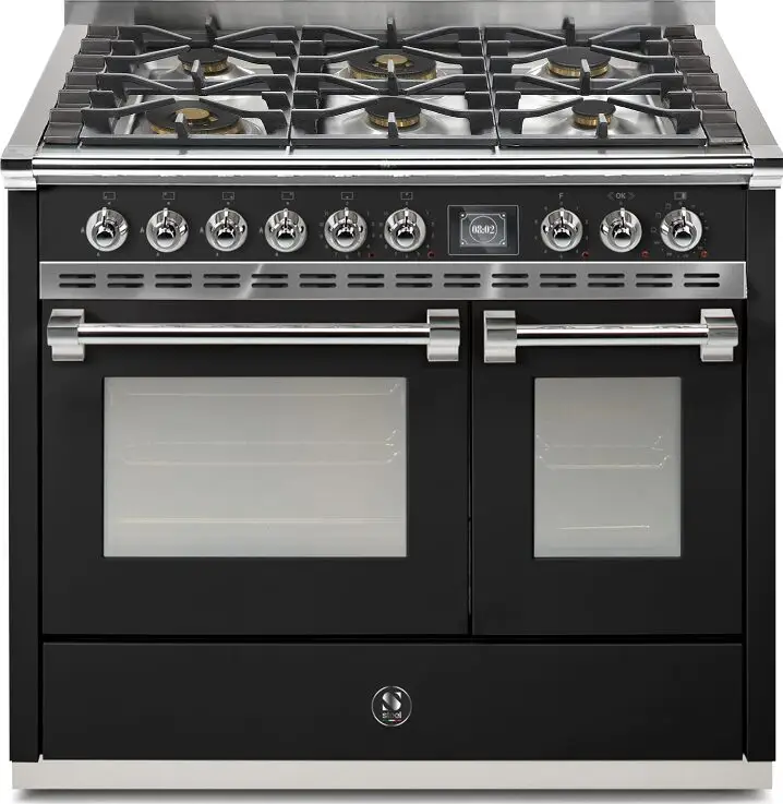 STEEL Ascot AQ10SF-6W BA gas fornuis met 6 branders, Zwart (glanzend) Bestseller