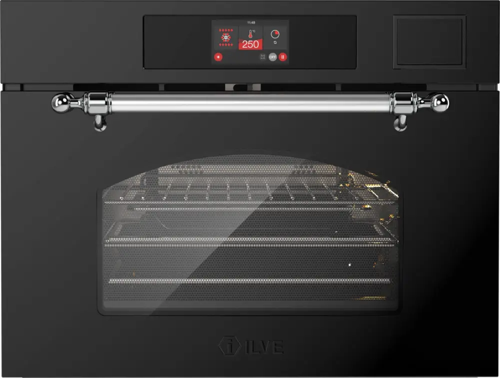 ILVE 645NHSW1/BK inbouw combi-stoomoven met magnetron Zwart (glanzend) Nieuw