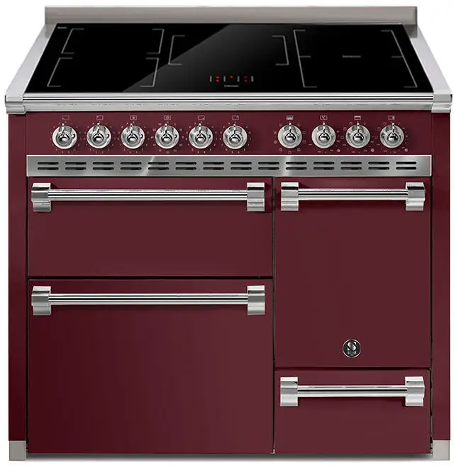 STEEL Ascot AQ10SFF-D-5FI BR inductie fornuis met 5 zones, Bordeaux (glanzend) Tijdelijk Beschikbaar