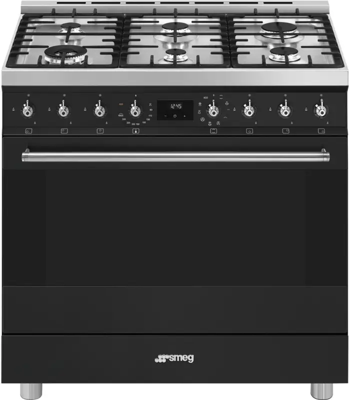 Bestseller Smeg C9GMMBNLK2 gas fornuis met 6 branders, mat zwart