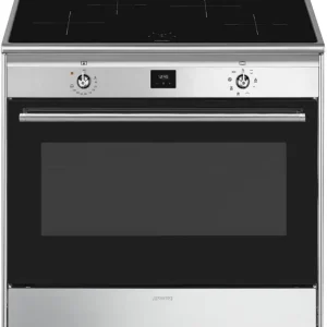 Smeg CG90CIXT inductie fornuis met 4 zones, rvs Hoge Kwaliteit