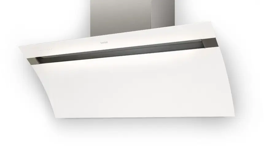 Korting Berbel BKH 90 GL wit afzuigkap wand model in met randafzuiging