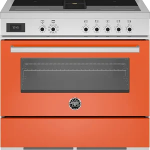 Bertazzoni PROCH94I1EART inductie fornuis met afzuiging oranje Speciale Aanbieding