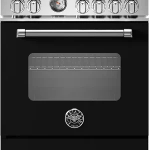 Merkproduct Bertazzoni MAS64L1ENET gas fornuis met 4 branders, mat zwart