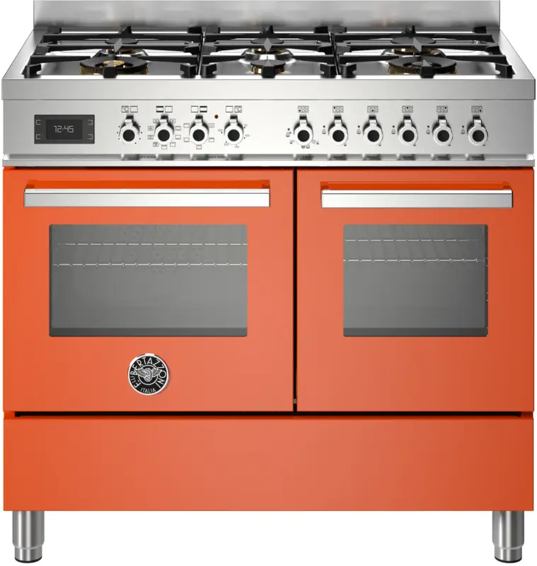 Gereduceerde Prijs Bertazzoni PRO106L2EART gas fornuis met 6 branders, oranje