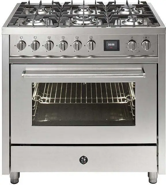 Must-Have STEEL Enfasi EQ9F-6 SS gas fornuis met 6 branders, Roestvrijstaal
