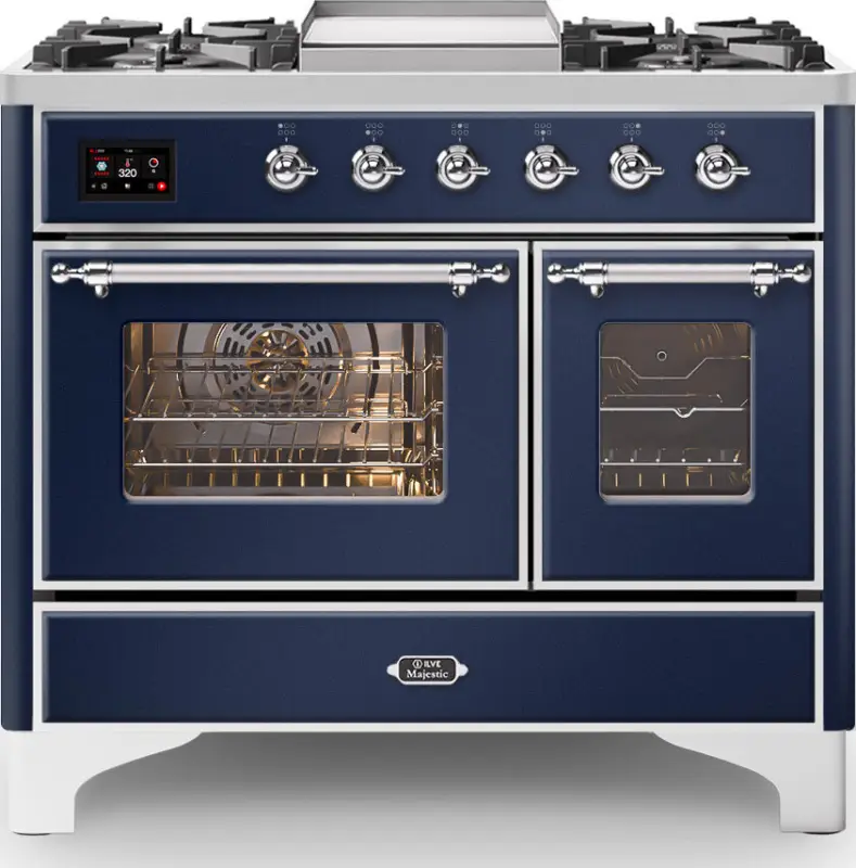 Shop Nu ILVE MD10FDNE3/MB gas fornuis met 4 branders + frytop, blauw